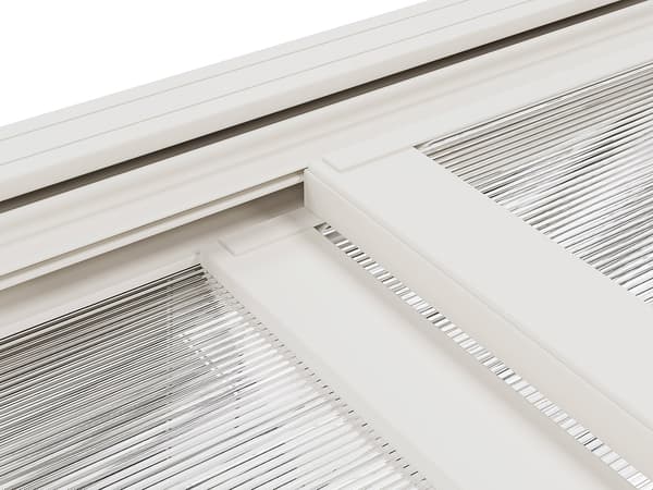 Vente-unique - Väggmonterad aluminiumspergola med skjutbart tak - 12 m² - vit - IZEDA