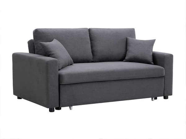 Vente-unique - 3-sits bäddsoffa i antracitgrå tyg INIZOR