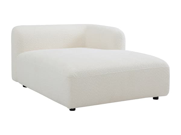 Vente-unique - Vinklad modulsoffa i bruten vit Bouclétyg DANEPI