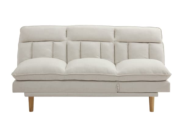Vente-unique - Fällbar 3-sits bäddsoffa i beige tyg PALOBU