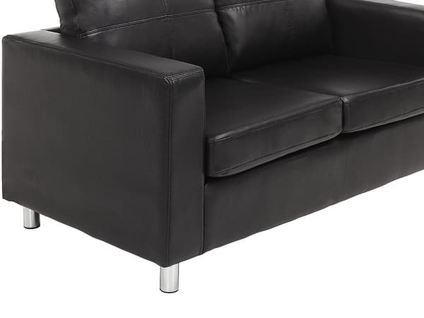 Vente-unique - 2-sits soffa i läderimitation ACKLEY - Svart