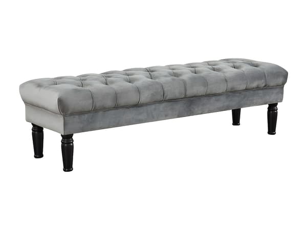Vente-unique - Banc RINALDO - Grå velour