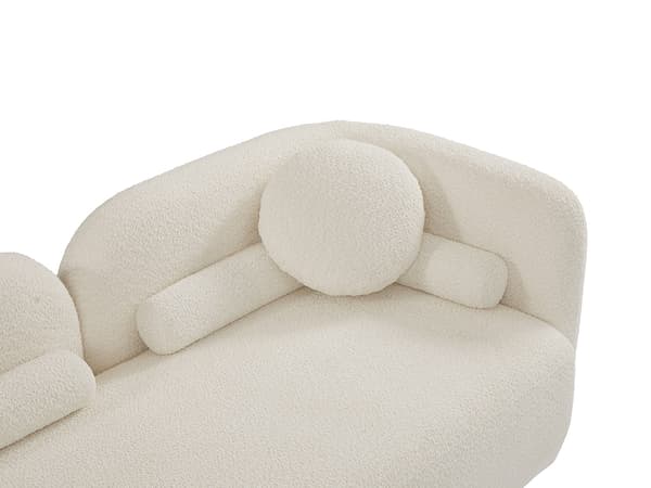 Vente-unique - Soffa 3 platser i bouclétyg - Bruten vit CLODECA