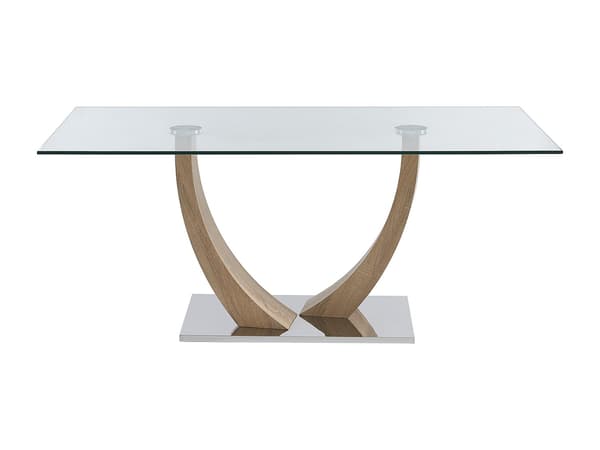 Vente-unique - MELODIE II bordsset + 4 BERLONA stolar - Transparent och grå