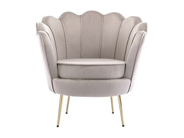 Vente-unique - DANDELION taupe sammetsskalfåtölj