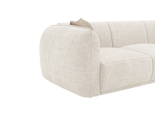Vente-unique - 3-sitssoffa beige chenilletyg JUNETI