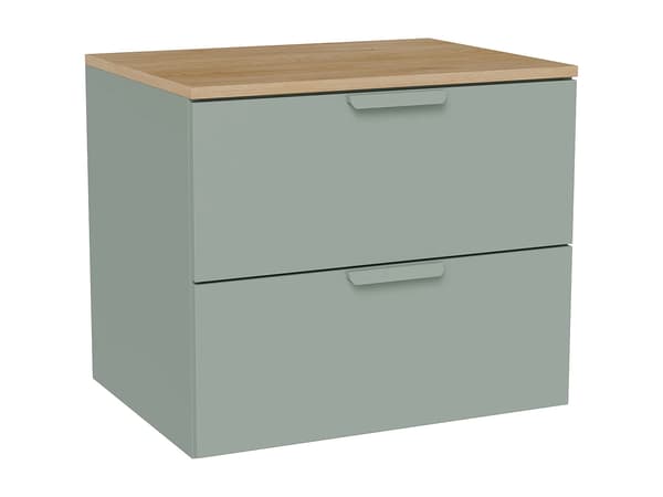 Vente-unique - Hängande underskåp med skiva – Salviegrön – B60 cm – AVORELI