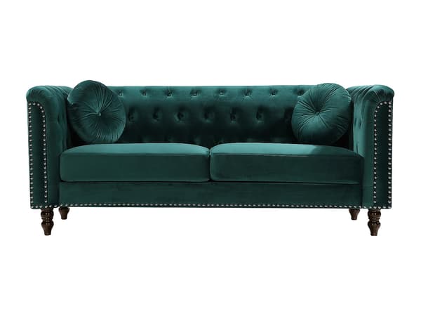 Vente-unique - 3-sits soffa i sammet - Smaragdgrön - TURNER
