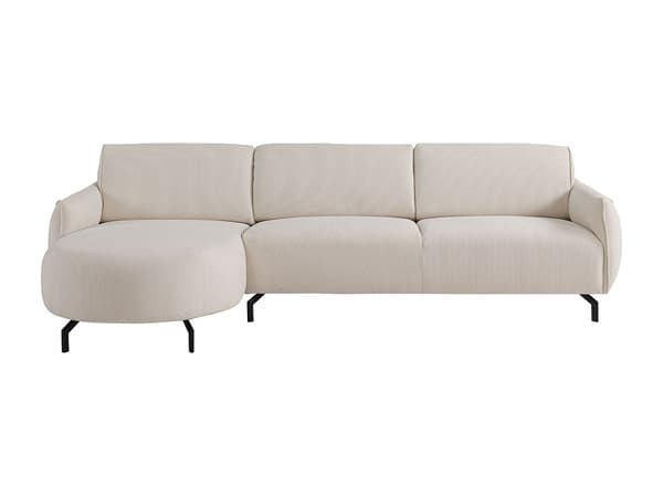 Vente-unique - Beige soffa med Vänstervänd hörn i tyg FERIONA