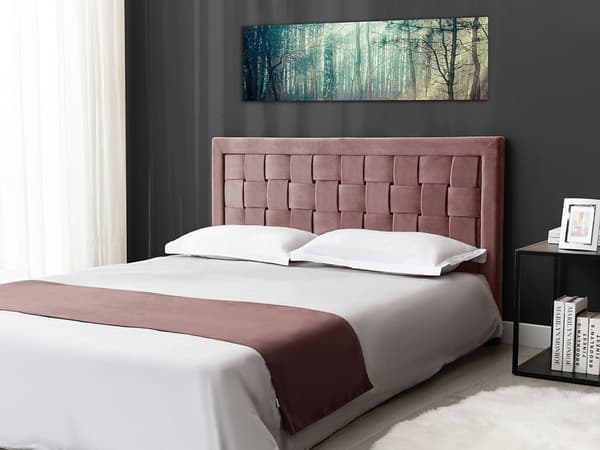 Vente-unique - JENNA Sänggavel - 160 cm - Sammet - Dusty Rose