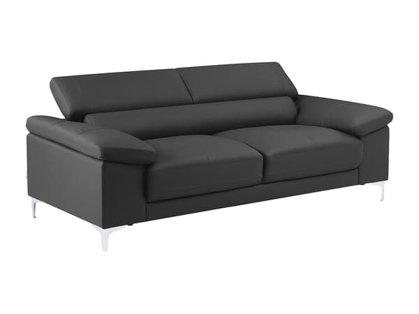 Vente-unique - 3-sitssoffa i läder SOLANGE - Mörkgrå