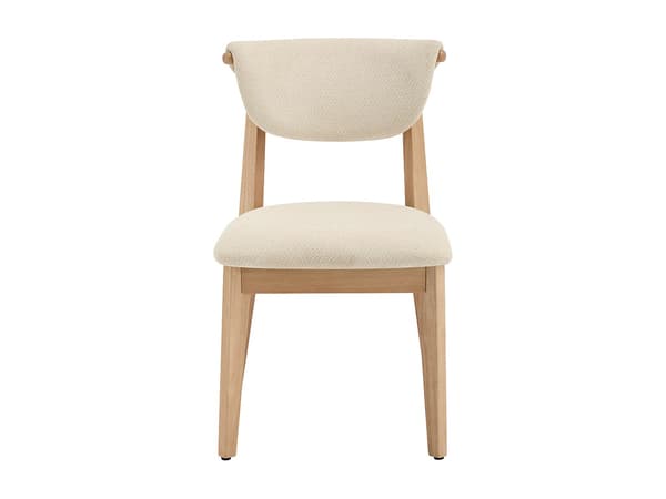 Vente-unique - Set om 2 stolar i bouclé-tyg och gummiträd - Krämvit GABIEL