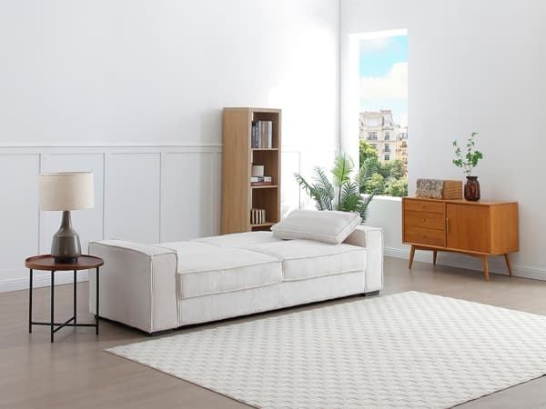 Vente-unique - 3-sits bäddsoffa i beige manchester FINORO