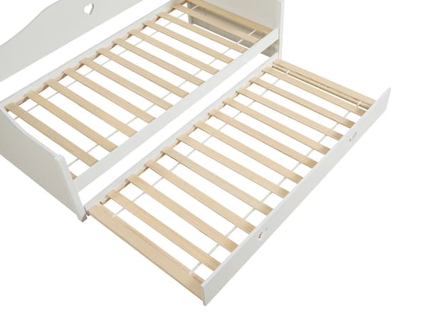 Vente-unique - Utdragbar bäddsoffa 2 x 90 x 190 cm - Tall och MDF - Vit - DASTIVA