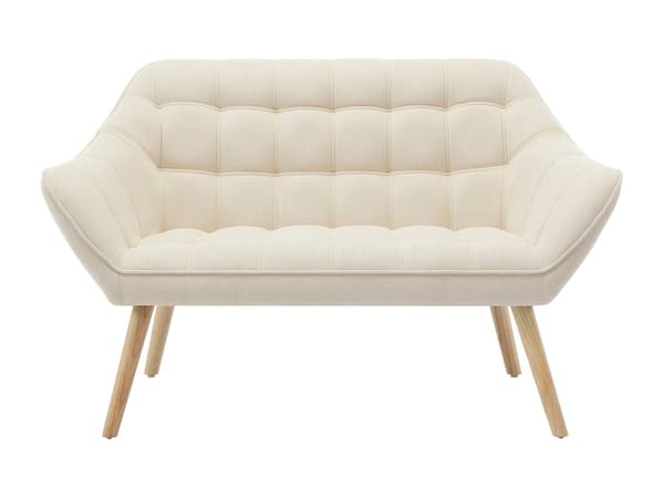 Vente-unique - 2-sitssoffa och fåtölj beige tyg CASERTA