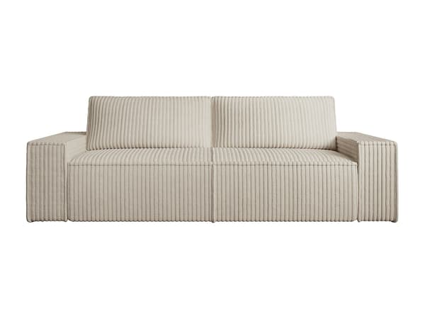 Vente-unique - AMELIA 3-sitssoffa i bred beige sammet