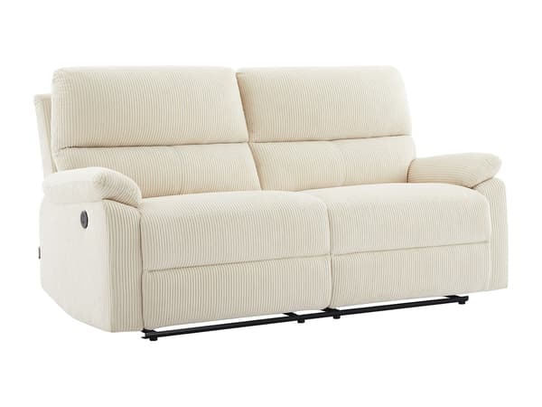 Vente-unique - 3-sits elektrisk reclinersoffa i beige manchester LUNANO