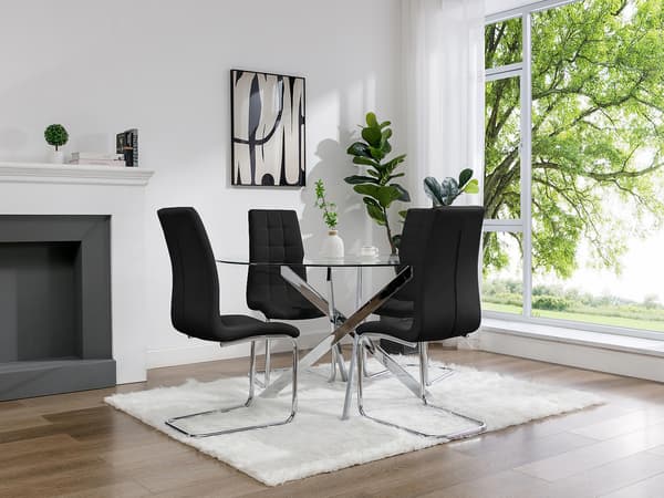 Vente-unique - COSIMA bordsset + 2 NADYA stolar - Svart