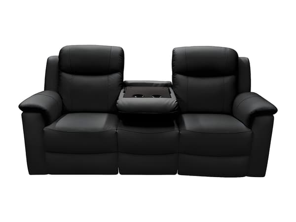 Vente-unique - 3-sits reclinersoffa i läder svart EVASION