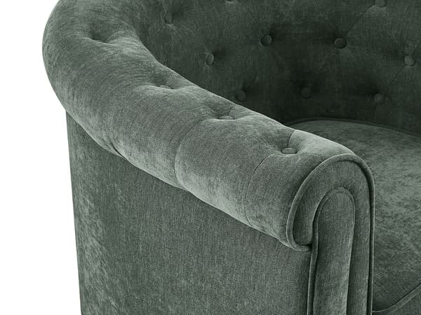 Vente-unique - Set med 2 Chesterfield gröna tygfåtöljer