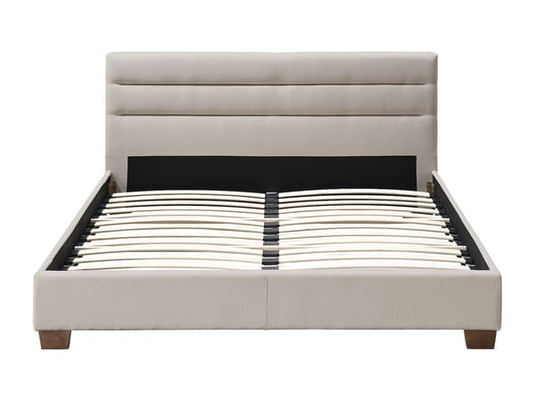 Vente-unique - Säng 160 x 200 cm - Tyg - Beige - FAUSTIN