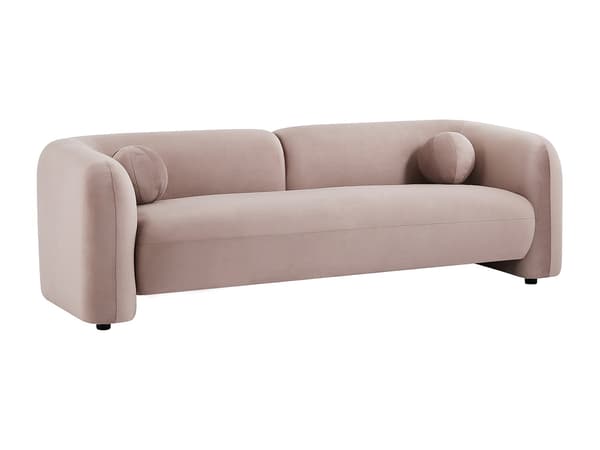 Vente-unique - OVOTAS 3-sitssoffa i rosa sammet