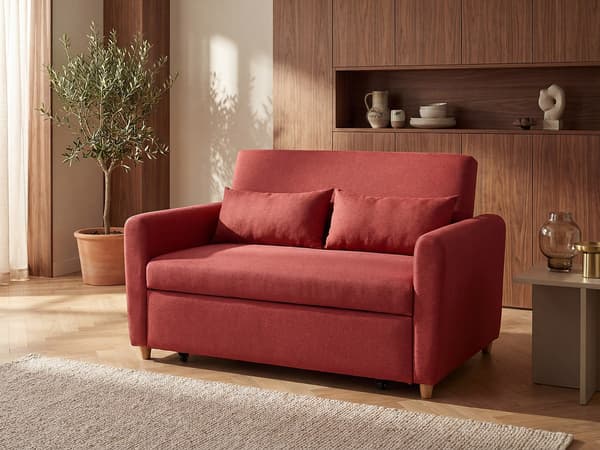 Vente-unique - AYLA 2-sits bäddsoffa i rött tyg