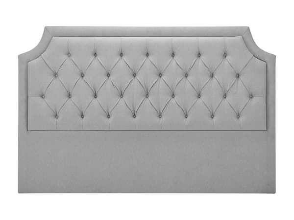 Vente-unique - Vadderad sänggavel 200 cm - Tyg - Ljusgrå - JOHENE