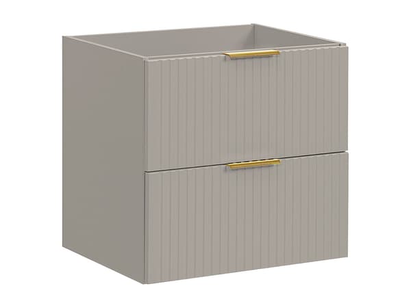 Vente-unique - Tvättskåp striated upphängd - Beige - L60 cm - ZEVARA