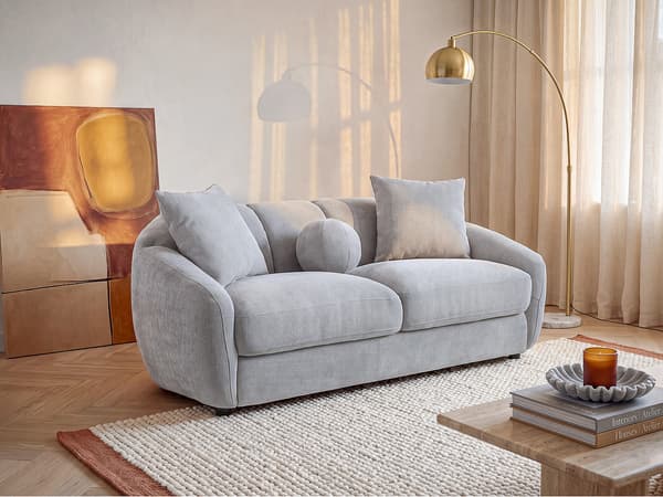 Vente-unique - 2-sits soffa i ljusgrå texturerat tyg NAFEKI
