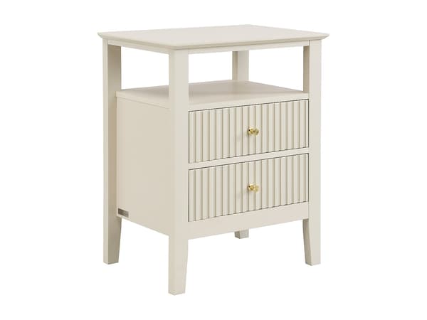 Vente-unique - Sängbord med 2 lådor och 1 hylla - MDF - Beige - NIRIVA