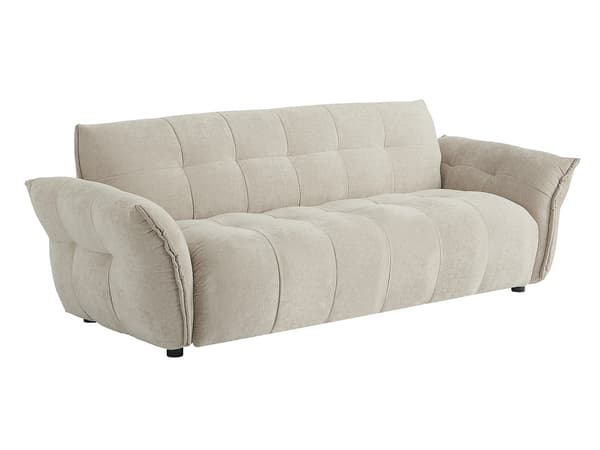 Vente-unique - NAPIZO 3-sitssoffa, 2-sitssoffa och fåtölj i beige melerat tyg