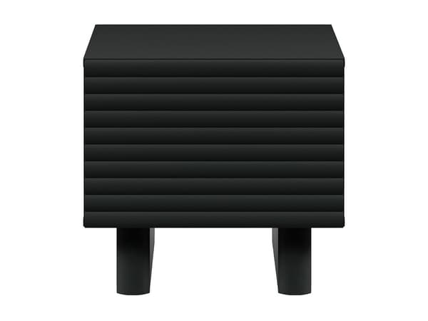 Vente-unique - Sängbord med 1 dörr - MDF - Svart - LUDIMA