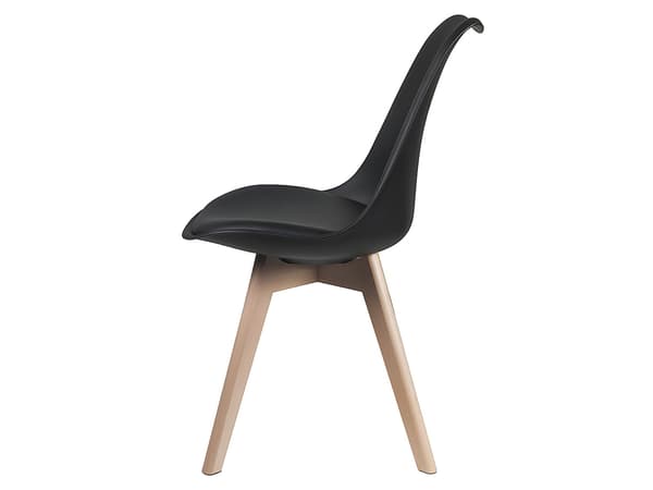 Vente-unique - Set med 6 JODY-stolar - Polypropylen och bok - Svart