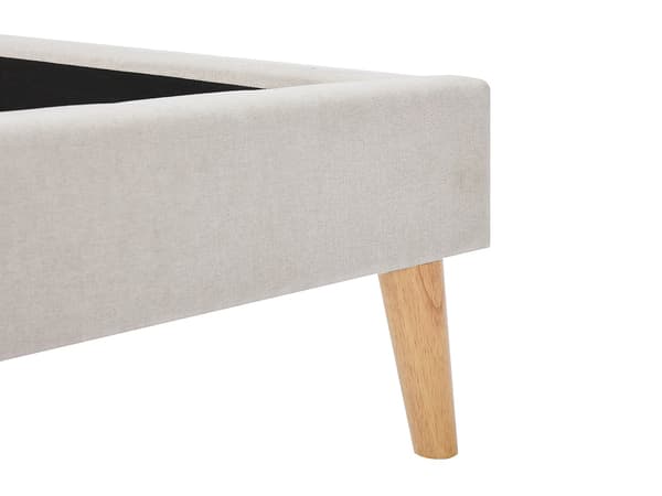 Vente-unique - Säng 180 x 200 cm - Tyg - Beige + Madrass - BENEDICTE