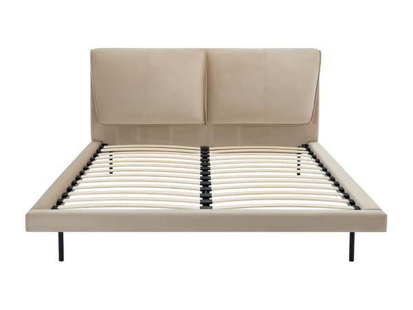 Vente-unique - Säng 140 x 190 cm - Sammet - Taupe - IBEDIA
