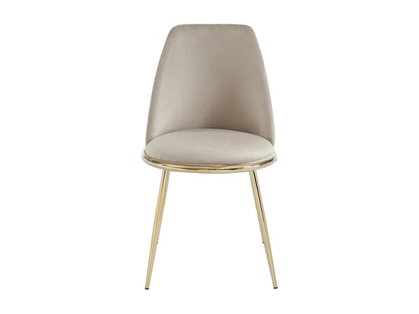 Vente-unique - Set med 2 stolar i sammet och förgylld metall - Beige - NEBINA