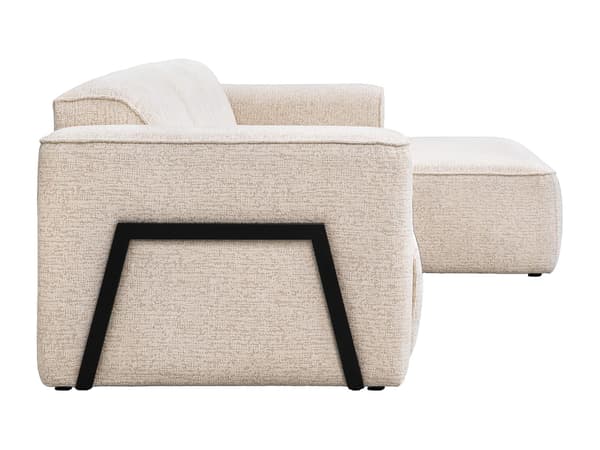 Vente-unique - Högervänd hörnsoffa i melerat tyg - Beige TEJAMI
