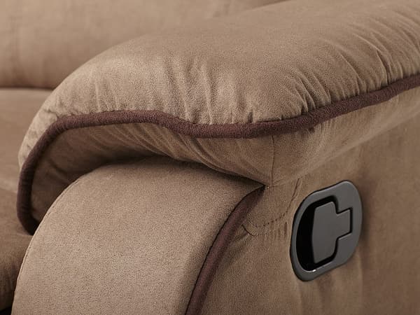 Vente-unique - 2-sits reclinersoffa i mikrofiber HERNANI - Taupe