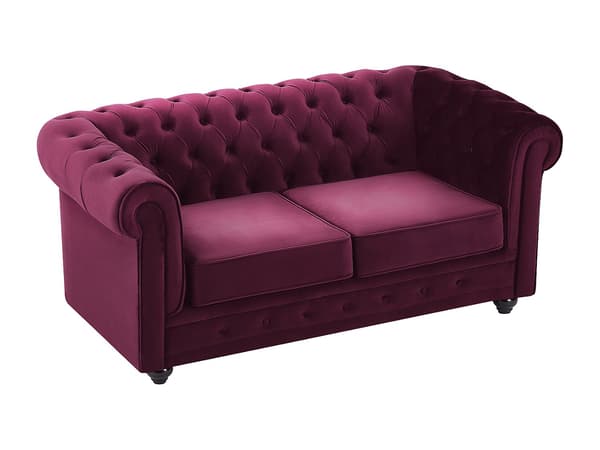 Vente-unique - 2-sitssoffa CHESTERFIELD - Lila sammet