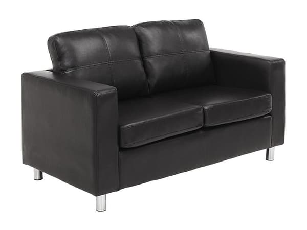 Vente-unique - 2-sits soffa i läderimitation ACKLEY - Svart
