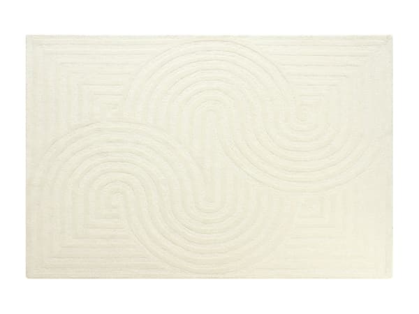 Vente-unique - Handtuftad matta 100% ull - 200 x 290 cm - Benvit - 2000g/m² - LUZAN