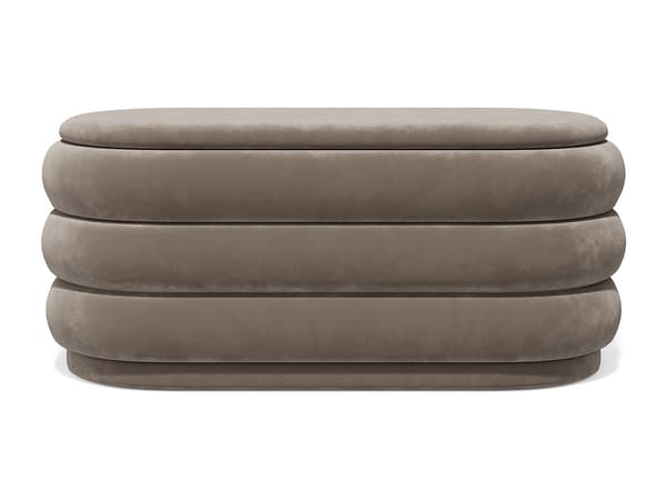 Vente-unique - Bänkförvaring - Sammet - Taupe - ECAMBI