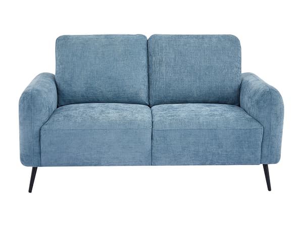 Vente-unique - Soffa 2 platser i blå texturerad tyg LETROSA