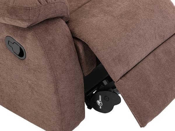 Vente-unique - 3-sitsig reclinersoffa i tyg TOLZANO - brun