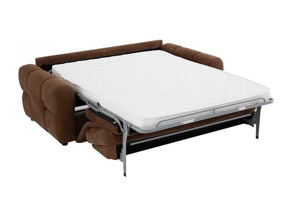 Vente-unique - 3-sits bäddsoffa i brun chenilletyg ECORIA