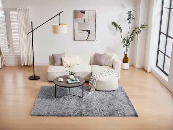 Vente-unique - Mjuk långhårig shaggmatta - 160 x 230 cm - Grå - DOLCE