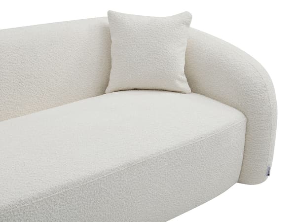 Vente-unique - 3-sitsig soffa i vitt bouclétyg -  LAPIOTA från Maison Céphy