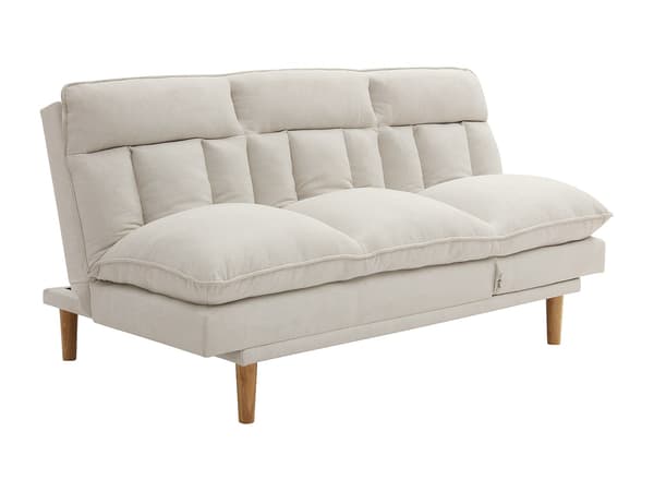 Vente-unique - Fällbar 3-sits bäddsoffa i beige tyg PALOBU