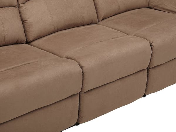 Vente-unique - 3-sits reclinersoffa i mikrofiber HERNANI - Ljusbrun